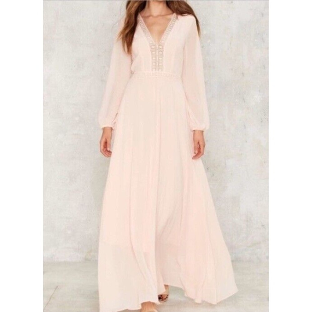 Lucy Paris Women Evening‎ Long Formal/Wedding Bridesmaid Dress Peach SZ M